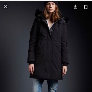 CMFR Goose down jacket with leather trim / Fox fur black size xs